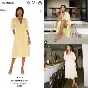 NWT Song of style Sonnet midi dress yellow